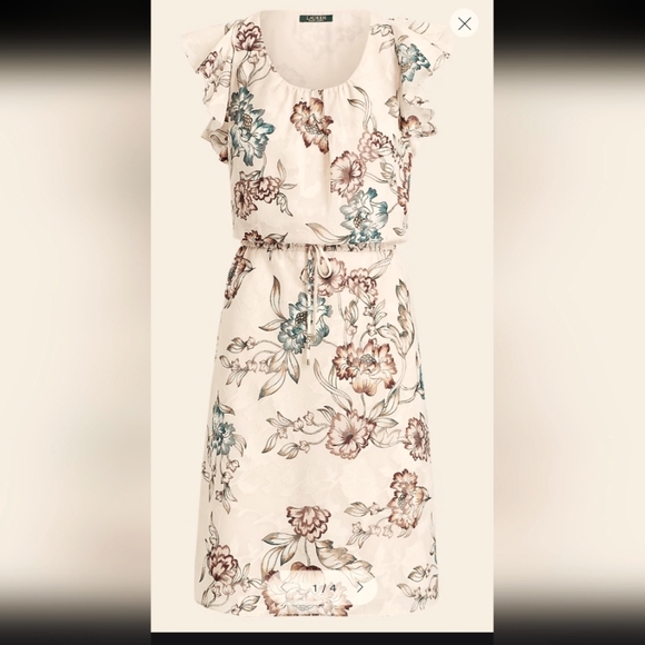 Floral Cream Dress - Picture 9 of 10